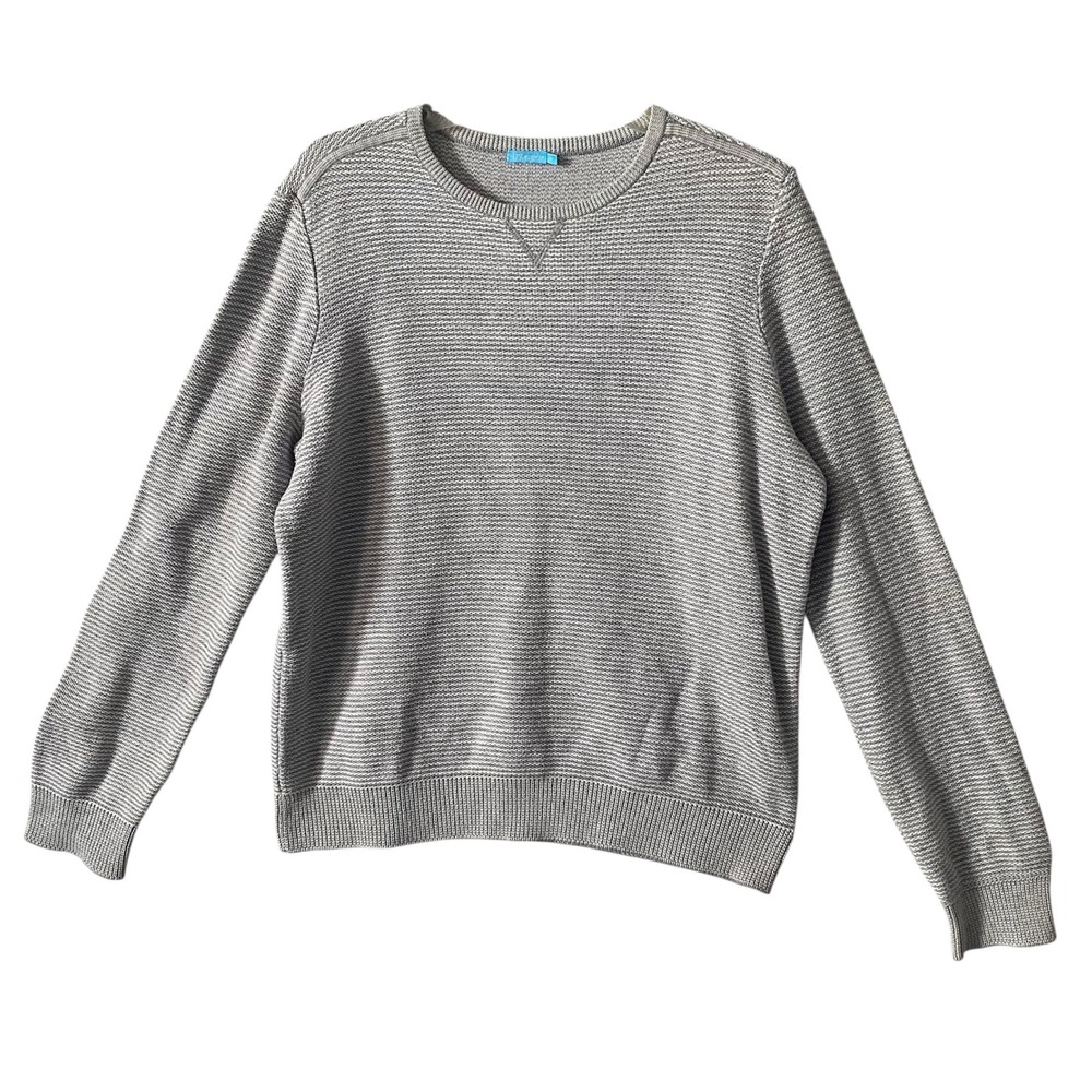J McLaughlin Crewneck Sweater Casual Long Sleeve Gray Knitwear Pullover Top Sz M